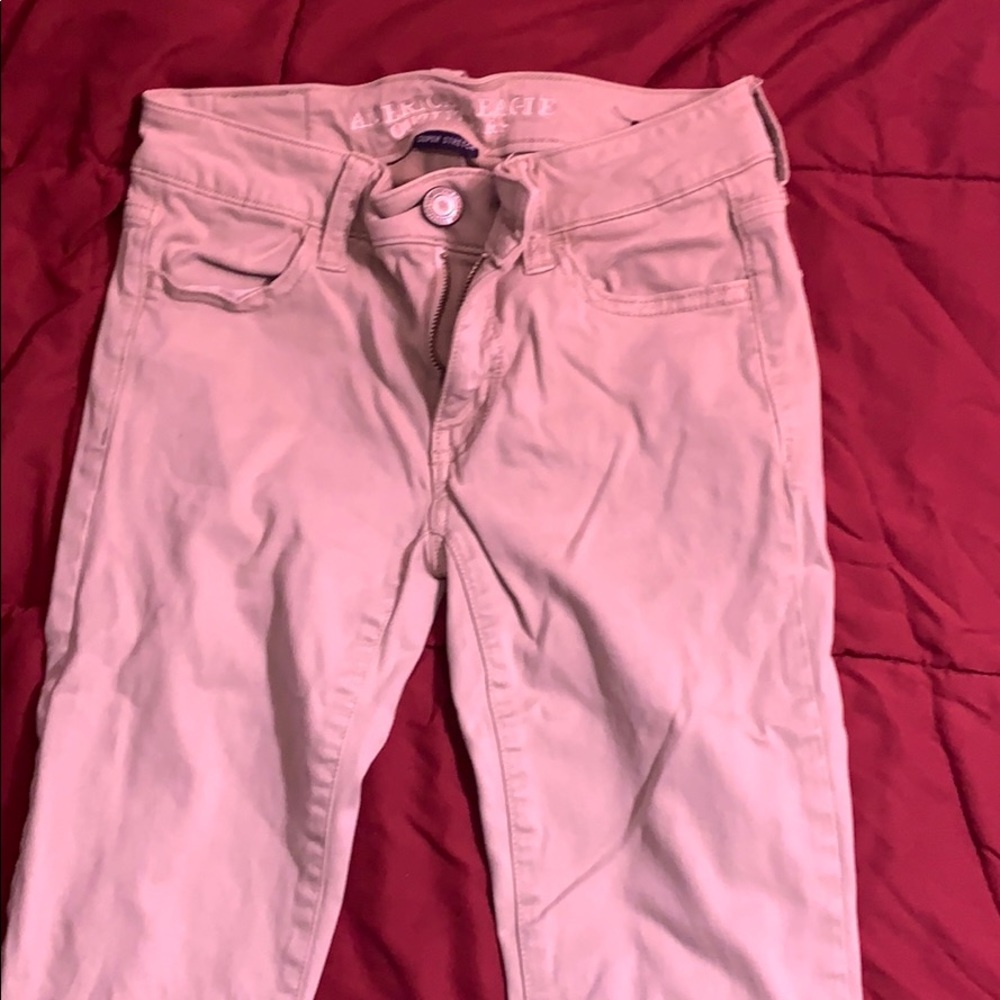 Tan American Eagle Stretchy Jeans